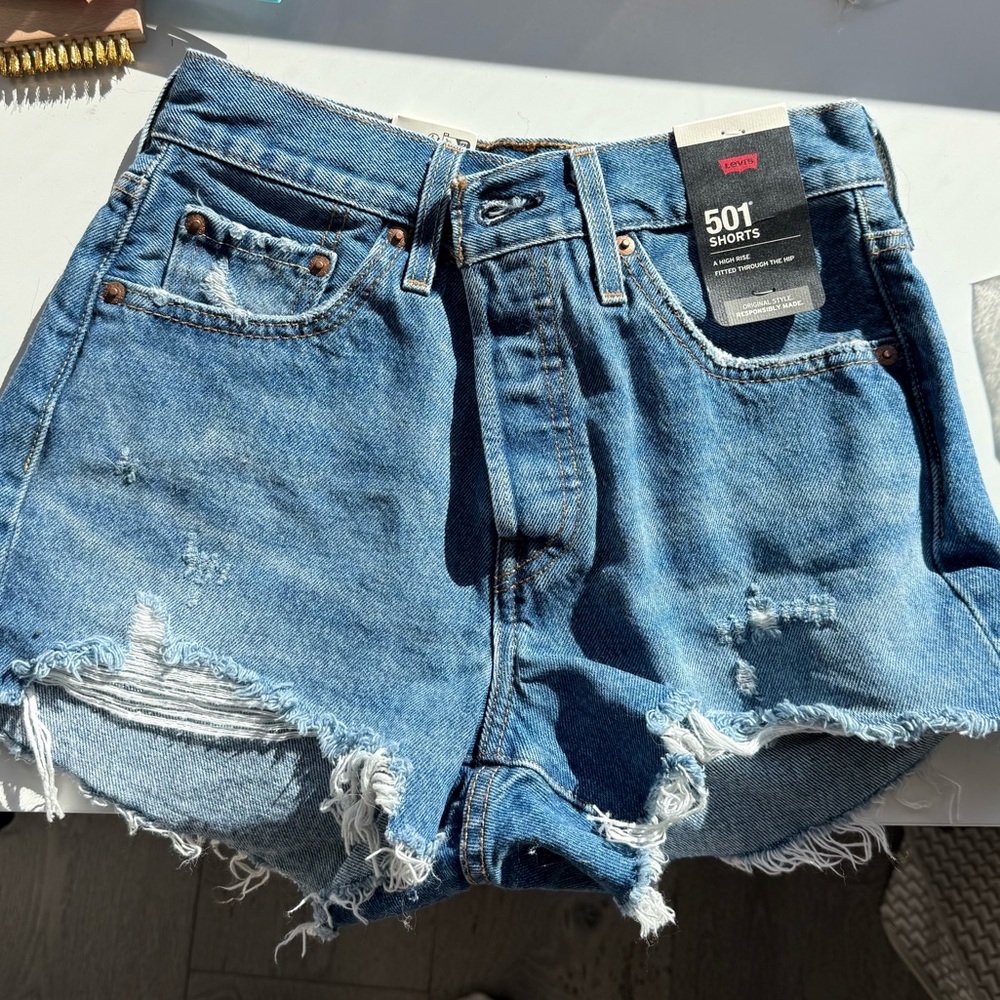 Levi's Women's Blue Denim 501 Shorts